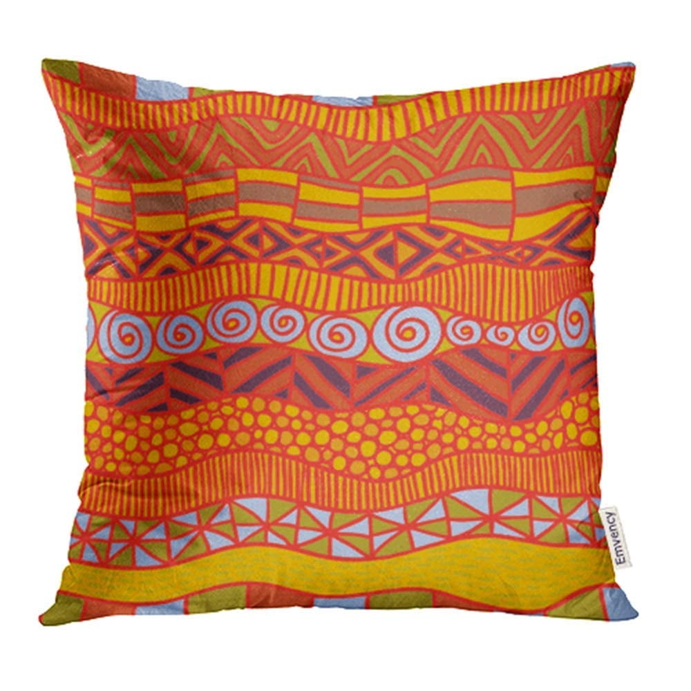 ARHOME Blue Africa African Ethnic Brown Color Tribal Abstract Primitive Wild Ancient Pillow Case