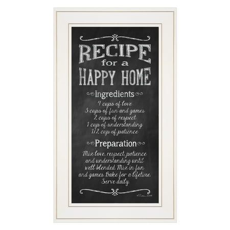 

Recipe for a Happy Home by Susan Ball Ready to Hang Framed Print White Frame