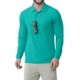 thumbnail image 2 of Men's Polo Shirt, Long Sleeve Tactical Shirts, Outdoor UPF 50+ Pique Shirt, Dry Fit Lightweight Golf Shirts Turquoise XL, 2 of 5