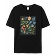 thumbnail image 5 of T Shirts for Women Short Sleeve Cotton Crewneck T-Shirt, Blue Green Leaves Plants Flowers Tee Tops Casual Basic T-Shirts, XS-5XL Black XS, 5 of 7