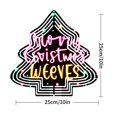 thumbnail image 3 of Metal Hanging Christmas Tree Wind Spinner - Colorful Lights Design Festive ' Snowy Christmas ' & ' Weevs ' Text for Garden Decor, 3 of 7
