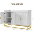 thumbnail image 2 of 47.2" Fluted Sideboard with Storage Cabinet, Modern Kitchen Sideboard with Adjustable Shelves, Media Console Buffet Cabinet with Doors for Living Room, Kitchen, Entryway, White, 2 of 7