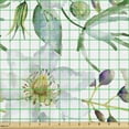 thumbnail image 2 of Ambesonne Floral Fabric by the Yard Upholstery, Cleamatis Lupine Flowers Art, 5 Yards, Plum White Laurel Green, 2 of 5