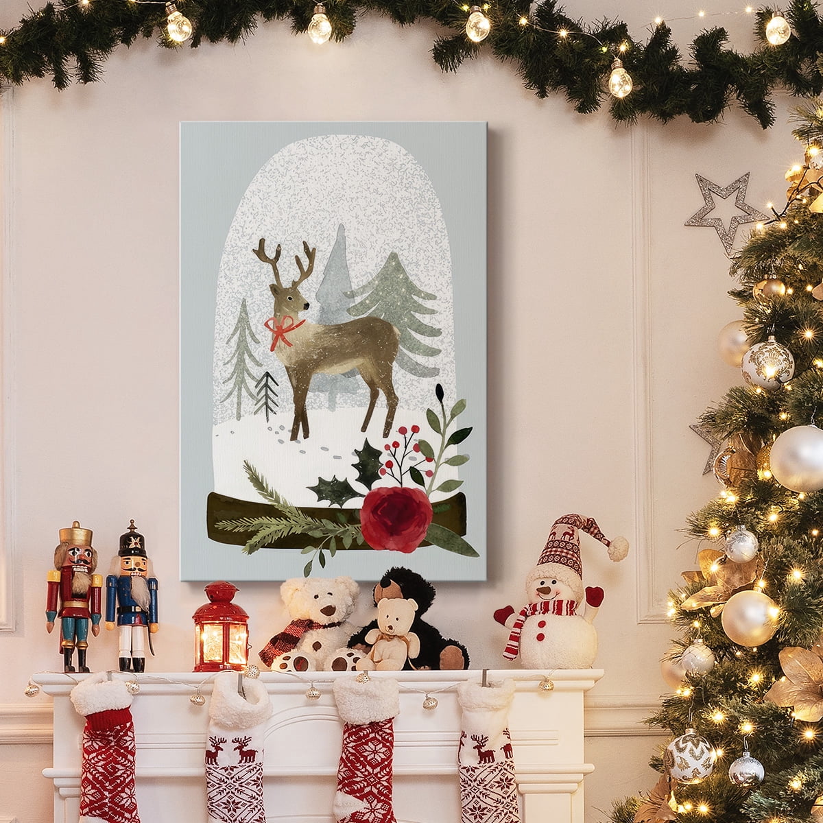 Snow Globe Village Collection B- Gallery Wrapped Canvas
