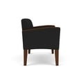 thumbnail image 2 of Belmont Lounge Lobby Reception Waiting Loveseat / Walnut Wood Legs / Black, 2 of 5