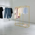 thumbnail image 6 of Gold Oval Garment Rack Floor Standing Clothing Rack Commercial Oval Clothes Stand for Clothing Store, Home, 6 of 18