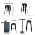 thumbnail image 4 of Leejay Black 24 inch Counter Height Metal Barstool with Vegan Leather Seat, Set of 6, 4 of 6