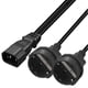 thumbnail image 2 of 3-Prong C14 to Dual EU4.8mm Connector Adapter Cord Male Plug to Female Socket Converter Wire Y-splitter Power Line, 2 of 5