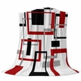 thumbnail image 6 of Red Black Geometric Blanket Soft Cozy Warm Twin Blanket for Bed, Plush Fuzzy Flannel Fleece Blankets for Sofa, Farmhouse Minimalist Abstract Art Throw Blankets for Couch, Gifts for Men, 60"x80", 6 of 9