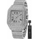 thumbnail image 1 of Fashion Hip Hop Men's Crystal Watch Bling Bling Watch Rectangle Case Stainless Steel Quartz Analog Bracelet Wristwatch, 1 of 4