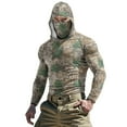 thumbnail image 3 of Feancey Sun Protection Hoodie for Men Camo Print Long Sleeve Hunting Shirts Ice Silk Quick Dry Outdoor Fishing Shirt with Built In Face Mask Camouflage 3XL, 3 of 10