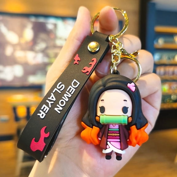 Cute Cartoon Demon Slayer Keychain Creative Bag Pendant Car Doll Pendant