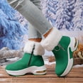 thumbnail image 2 of Gyexs Womens Winter Snow Boots Pointed Toe High Heel Winter Short Boots Comfortable Side Zipper Platform Sneakers Booties, Green, Size 8, 2 of 8