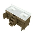thumbnail image 2 of Harbor 60 in W x 22 in D Grey Oak Double Bath Vanity and Carrara Marble Top, 2 of 5