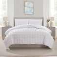 thumbnail image 3 of LammaLoe King Size Comforter Sets, 7 Piece Seersucker Bed in a Bag, Bedding Comforter Set with Sheets, Modern Bed Set, White, 3 of 4
