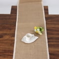 thumbnail image 2 of KAKOWELY Camino de mesa de yute natural con encaje de arpillera vintage de 30 x 275 cm, decoración para fiestas campestres y bodas., 2 of 4