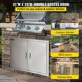thumbnail image 3 of VEVORbrand BBQ Double Access Door 31W x 24H inch, BBQ Door Stainless Steel Wall Construction Vertical, Outdoor Kitchen Door for BBQ Island, Grilling Station, Outside Cabinet, 3 of 10