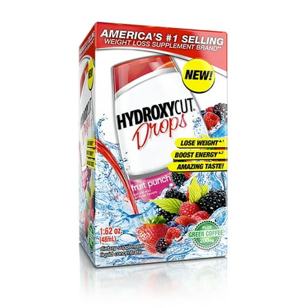 Hydroxycut Weight Loss Supplement Drink Flavoring Juice Drops, Fruit Punch, 1.62 Oz