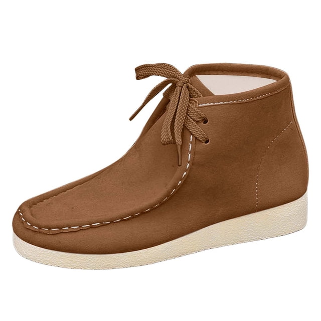 WEAIXIMIUNG Bottines pour Femmes avec Talon en Daim Bottines Courtes Rétro Couleur Unie Automne et Hiver