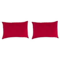 Jordan Manufacturing 12" x 18" Really Red Solid Rectangular Outdoor Lumbar Throw Pillow (2 Pack)