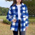 thumbnail image 2 of QQAMB Flannel Shirt for Girls Plaid Jackets Coat Long Sleeve Oversized Shacket Trendy Causal Fall Winter Clothes, 2 of 8