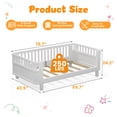 thumbnail image 6 of PORKISS Twin Size Bed with Fence for Kids, Solid Wood Twin Platform Bed Frame with Slats and Safety Guardrails for Girls Boys, Removable Guardrail, No Box Spring Needed, White, 6 of 9