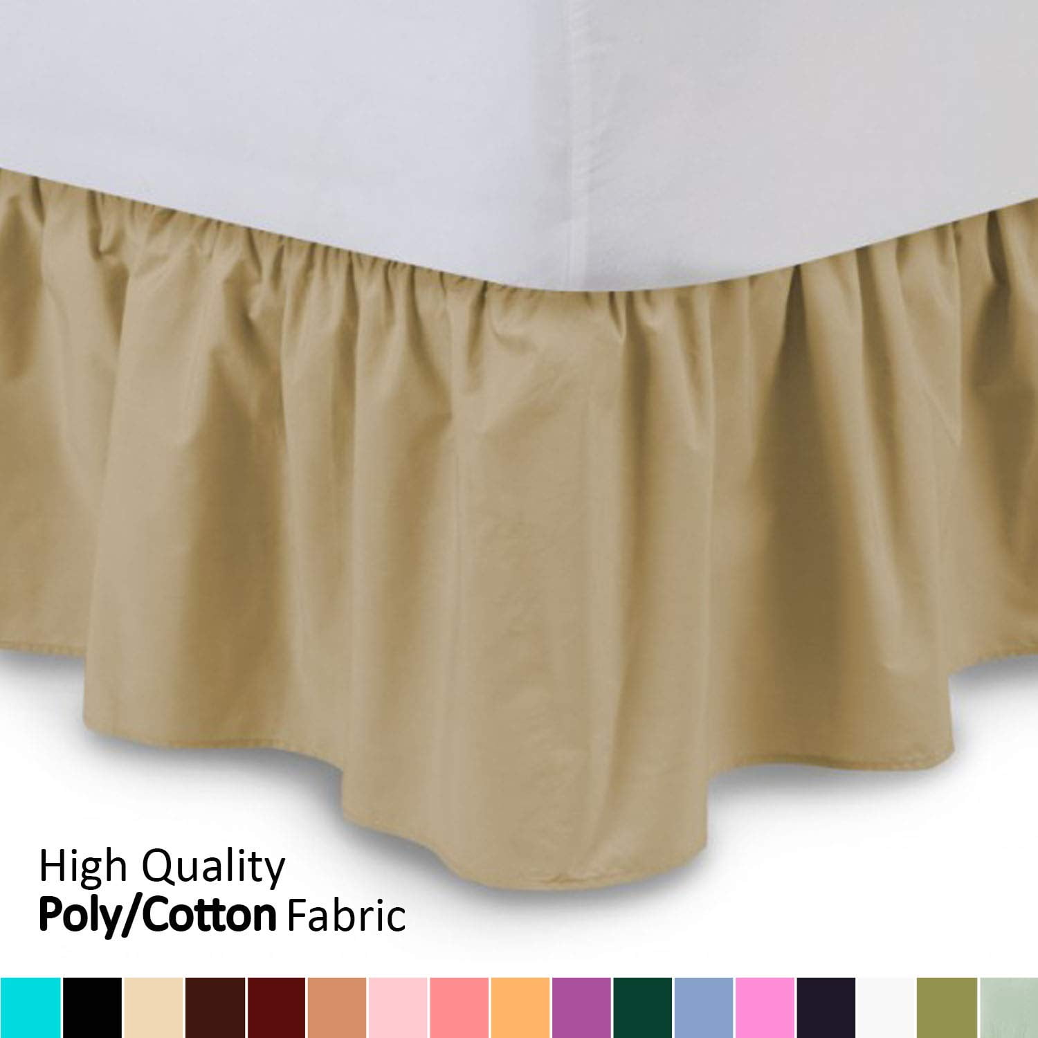 Complete Dust Ruffle14 Colors and All Sizes Solid Ruffled Bed Skirt