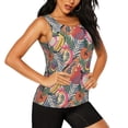 thumbnail image 2 of Xecao Tropical Fruit print women's scoop neck, loose-fit workout tank tops for the gym., 2 of 9