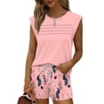 thumbnail image 4 of Two Piece Sets for Women Trendy Short Sets Beach Vacation Clothes Airport Travel Cruise Summer Outfits Pink L, 4 of 6