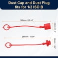 thumbnail image 2 of Uxcell 4 Set 1/2 ISO-B Hydraulic Hose Male Dust Cap & Female Plug Cover, Red, 2 of 7