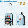 thumbnail image 3 of Costway 16" Carry-on Suitcase & 13" Backpack with 4 Spinner Wheels & Telescopic Handle With car pattern, 3 of 10