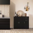 thumbnail image 5 of 33-Inch Black Sideboard Buffet Cabinet with Storage, Spacious Table Top, Large Drawers, and Adjustable Shelf - Kitchen Organizer and Storage - Ideal for Storing Utensils and Linens in Your Dining Room, 5 of 7