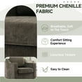 thumbnail image 5 of UIXE Swivel Accent Chair, Modern Round Barrel Arm Chair for Living Room, Bedroom, Comfy Club Reading Chairs for Adults (Chenille Light Coffee, Set of 2), 5 of 7