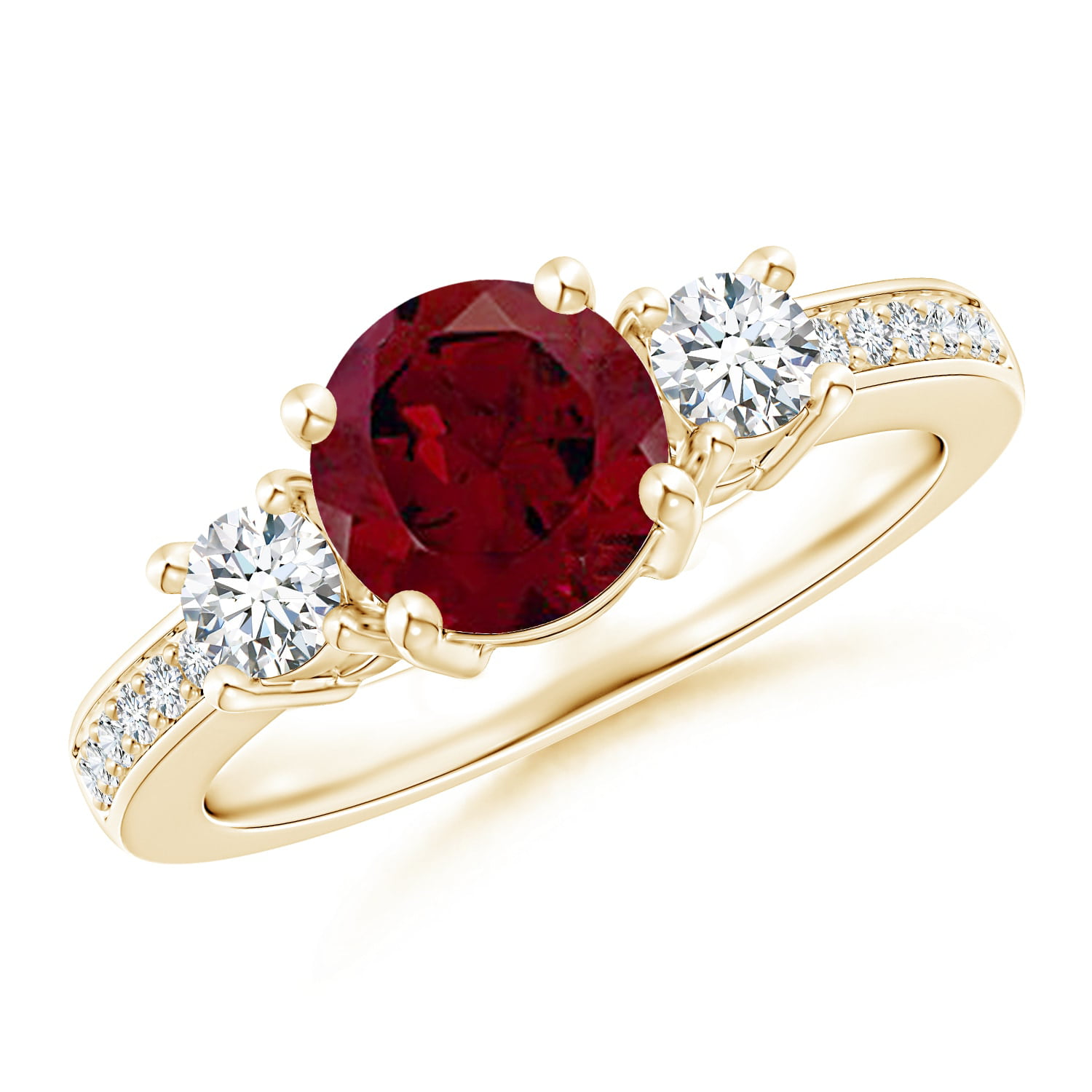 Angara - Valentine Jewelry Gift - Classic Three Stone Garnet and ...