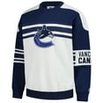 thumbnail image 2 of Men's-Starter  White/Blue Vancouver Canucks Defense Fleece Crewneck Pullover Sweatshirt, 2 of 3