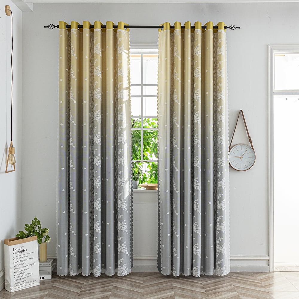 Osaka Eyelet Ring Top Curtains Ready Made Lined Velvet With Metallic Print 