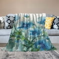 thumbnail image 2 of PRATYUS Blue Flowers Cozy Throw Blanket for Bedroom Living Rooms Sofa Couch All Seasons Soft Plush Blankets 50x60in, 2 of 6