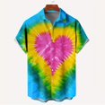 thumbnail image 1 of New Fashion Mens 3D Printed Shirt Summer Short Sleeve Single Row Button Loose Oversized Loving Heart Pattern Trend Unisex Shirts, 1 of 5