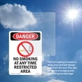 thumbnail image 5 of No Smoking At Any Time OSHA Danger Vinyl Decal Label 5 Inch x 3.5 Inch - 5 Pack, 5 of 6