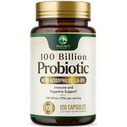 Probiotics 100 Billion CFU - 10 Premium Daily Probiotic Strains Prebiotics - Immune Support, Gut Health, Occasional Constipation, Gas & Bloating, Probiotics Supplement, USA Bottled - 120 Capsules