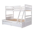 thumbnail image 2 of Triple Tree Adult Plywood MDF Pinewood Twin-over-Full Bunk Bed with Guardrails White, 2 of 7