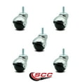 thumbnail image 2 of 2 Inch Bright Chrome Hooded 3/8 Inch Threaded Stem Ball Casters Set of 5 SCC, 2 of 2