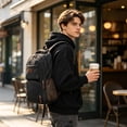 thumbnail image 5 of Canvas Laptop Backpack, Bag for Men Women,Travel Work Rucksack Fits 15.6 Inch Laptop, Large Capacity Bookbag, 5 of 5