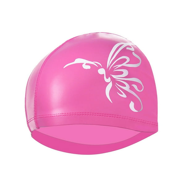 Toddmomy 1Pack Pink Butterfly Shaped Waterproof Swimming Hat With Ear Cover For Women