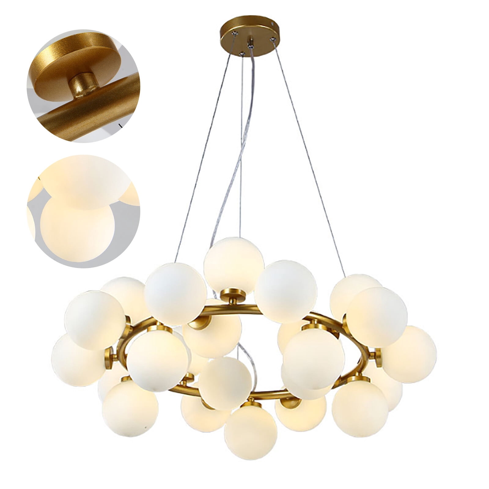 Decorative Milky White Chandelier, Ceiling Mount Pendant Light Fixture for Lobby, Restaurant 110V