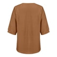 thumbnail image 6 of Vinsonshop Linen Tops for Women Bohemian Tops Bohemian Peasant Shirts Cotton Linen Blouse Embroidered Linen Tops Embroidered Shirt Boho Linen Tunic Tops for Women Gold L, 6 of 6