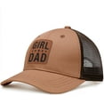 thumbnail image 3 of Girl Father Daddy Dad Leather Patch Hat Birthday for Dad Papa from Daughter Son Adjustable Trucker Hat, 3 of 3