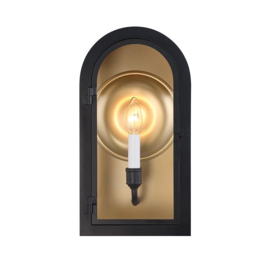 Savoy House - 5-410-331 - Grotto 1-Light Outdoor Wall Lantern in Matte Black with Vintage Gold