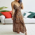 thumbnail image 2 of Ichuanyi Woman Dress Women Deep V Leopard Butterfly Wrap Sling Sleeveless Nightclub Beach Long Dress, 2 of 9