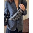 thumbnail image 2 of 2024 Black and White New Crossbody Cow Pattern Bag Chest Bag ins Fashionable Women's Waist Bag Striped Sports Bag, 2 of 2